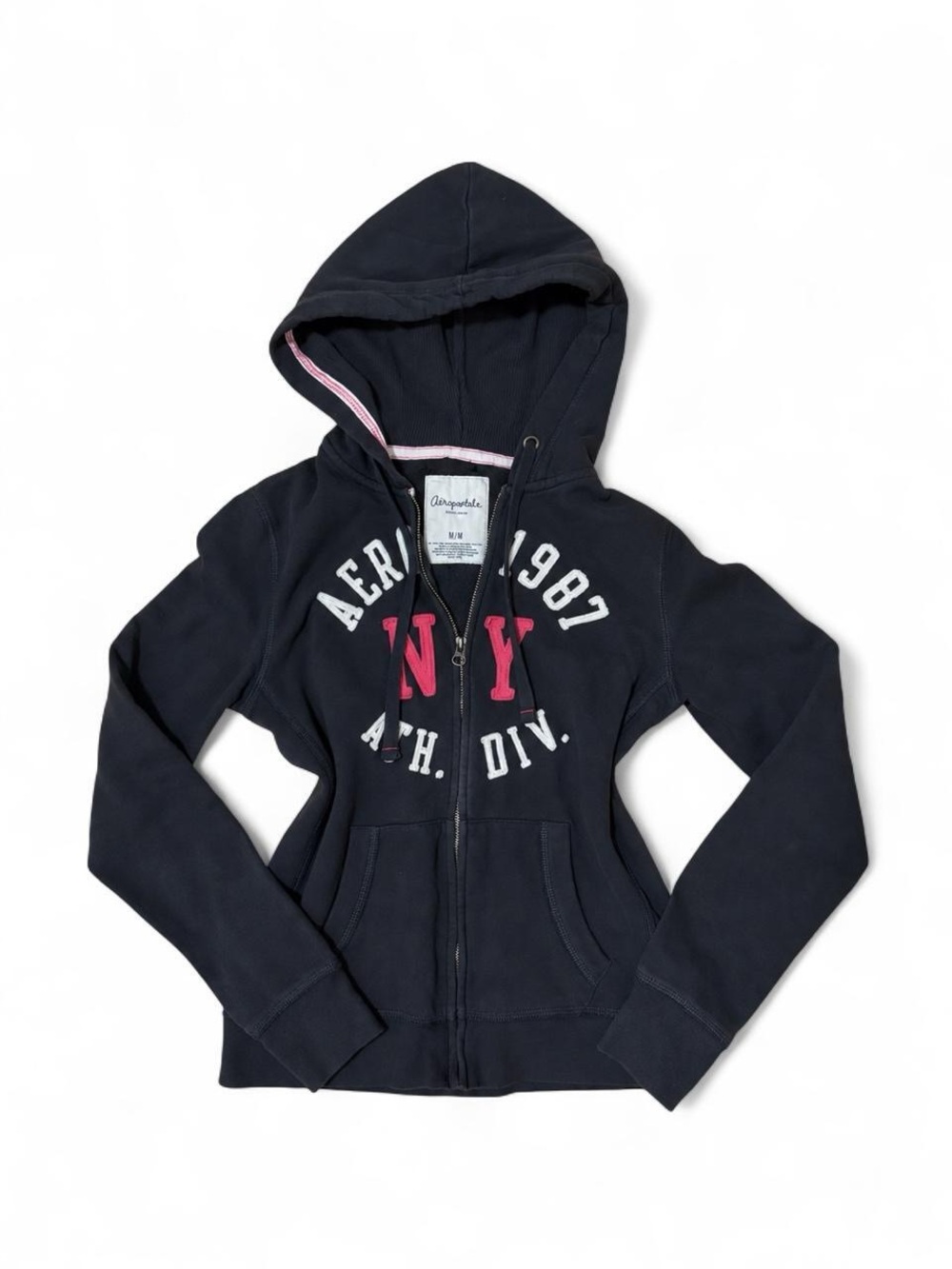 2000s Aeropostale black zip up hoodie